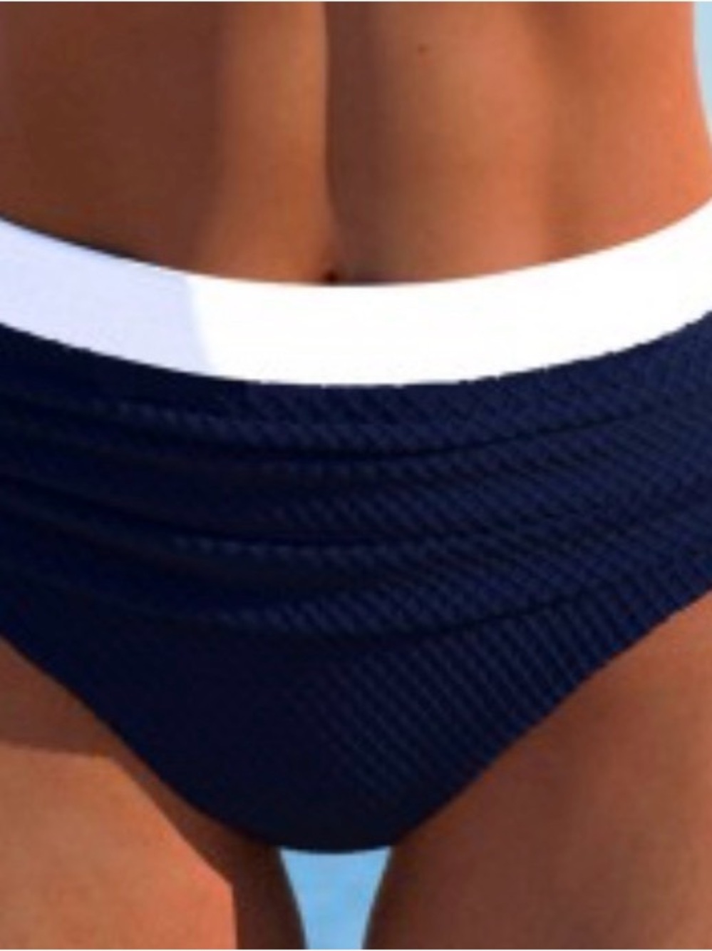 New with Tags Navy Blue High-Waist Bikini Bottom